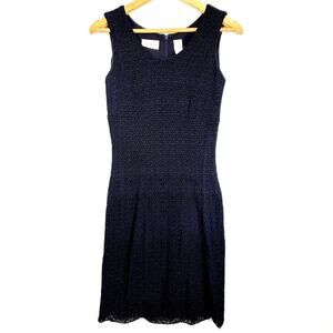 Liz Claiborne Collection Navy Eyelet Sheath Dress 6
